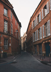 Fototapeta na wymiar Charming street in Toulouse adorned with European-style buildings