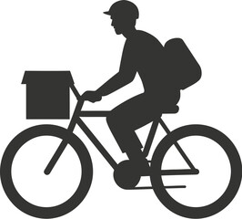 Bike courier delivering packages icon