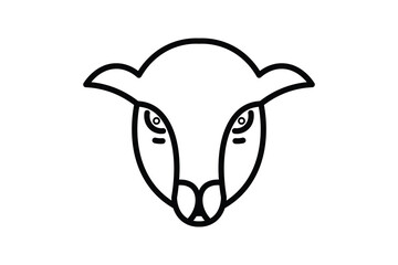 Sheep Icon. Icon related to Farming And Farm. Suitable for web site design, app, user interfaces. Line icon style. Simple vector design editable