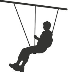 Guy soaring on a zipline icon