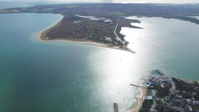 beautiful aerial view of the The Studland and Godlingston Heaths, Purbeck, Dorset, UK