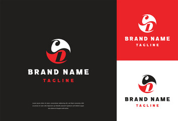 Letter CD Logo Design, Creative Minimal CD Monogram In Red Color