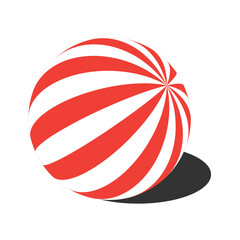 Stripe balls. 3d ball. spheres and balls on a white background with a shadow. Vector illustration. Sphere or ball, shapes