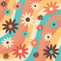 90's background with simple flowers