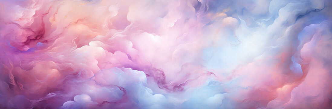 watercolor clouds ombre background wallpaper banner with pink, purple, blue colors