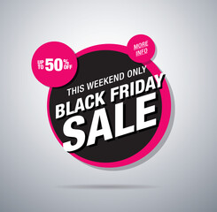 black friday sale banner layout design, vector ilustration