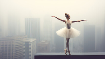 Fototapeta na wymiar ballet girl dancer in ballet pose