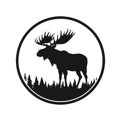 minimal and abstract moose logo elk icon deer silhouette reindeer vector caribou design
