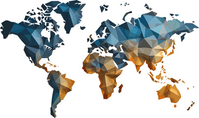 world map vector warm and cold tone