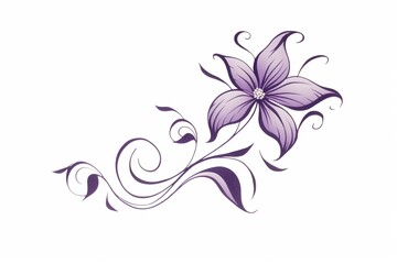 Simple sketch of a violet flower with a stroke pattern. Generative AI