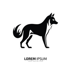 minimal and abstract wolf logo coyote icon dog silhouette jackal vector on white background