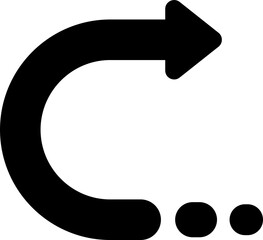 Directional black arrow. PNG with transparent background