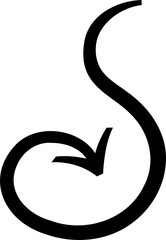 Obraz premium Directional black arrow. PNG with transparent background