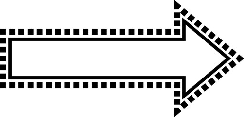 Directional black arrow. PNG with transparent background