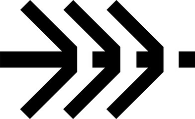 Directional black arrow. PNG with transparent background