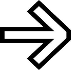 Directional black arrow. PNG with transparent background