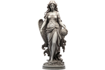 Fototapeta na wymiar Ancient marble statue, goddess girl sculpture isolated on white