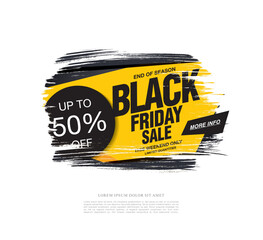 black friday sale banner layout design, vector illustration