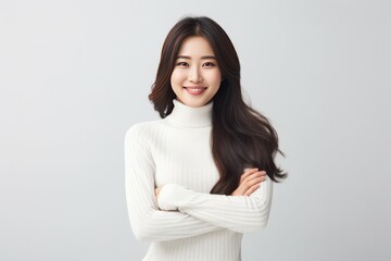 Fototapeta premium Young Asian woman smile happy face portrait