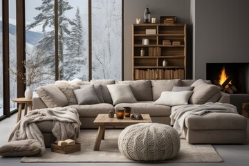 winter decoration for minimalist home decor ideas - obrazy, fototapety, plakaty