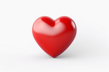 3d red heart on isolated White background
