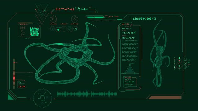 Biological research in an animated alien interface.