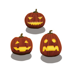 ハロウィン_かぼちゃのベクターイラスト(2)