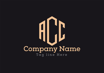 ACC triangle letter logo design with triangle shape. ACC triangle logo design monogram. ACC triangle vector logo template with Gold colour.