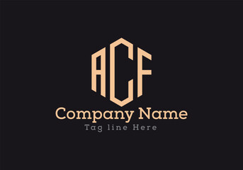 ACF triangle letter logo design with triangle shape. ACF triangle logo design monogram. ACF triangle vector logo template with Gold colour.