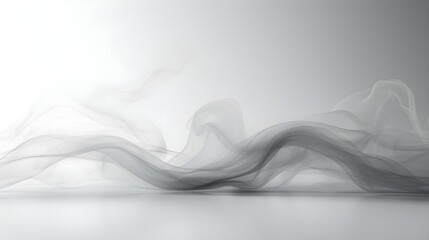 Pure Elegance: Fluid Motion of White and Grey Waves, An Abstract Symphony of Light and Shadow.
