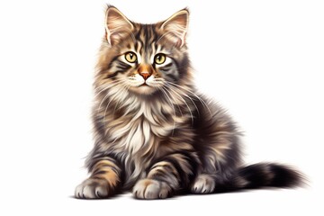 Cat on isolated White background