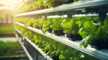 stockphoto, copy space, Automatic UPVC Hydroponics Farm Setup. Innovative techniques used in agriculture. Hightech smart farming technology. Indoor UPVC farm setup.