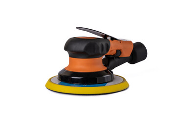 Orbital sander.  Pneumatic random orbital sander. Pneumatic tool.