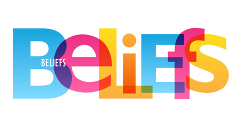 BELIEFS colorful vector typography banner