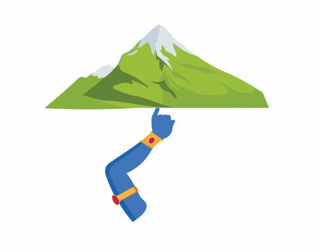 Creative poster and banner for Indian religious festival happy Govardhan pooja