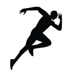 man running atlethic sport silhouette