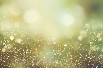 Abstract background with winter sparkle and glitter bokeh in olive green and light brown. Magical Christmas theme. Generative AI