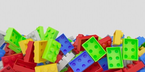 Multicolor plastic toy construction blocks