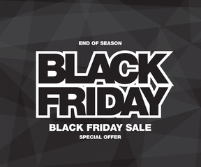 black friday sale banner layout design. Vector illustration 