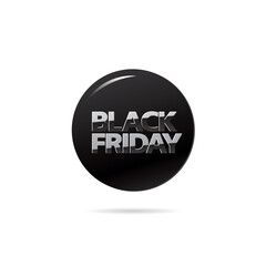 Black friday sale circle button layout design. Vector illustration