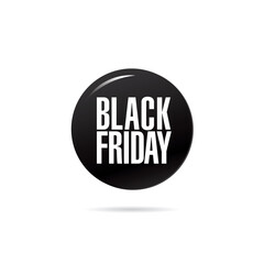 Black friday sale circle button layout design. Vector illustration