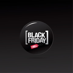 Black friday sale circle button layout design. Vector illustration