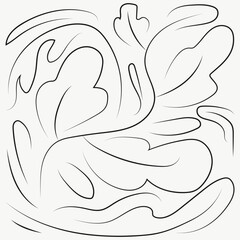 Abstract leaves hand drawn. Vector illustration.