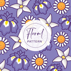 Flower seamless pattern background design