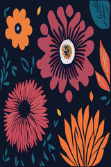 Fototapeta na wymiar Abstract floral patterns illustration, Trendy posters or covers with flowers