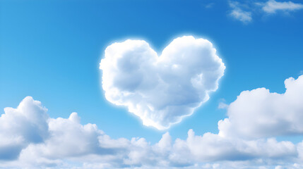 Naklejka na ściany i meble Cloudy Heart in a Blue Sky