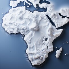 Snow-Covered Map of Africa