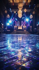 Dance floor shines with disco ball