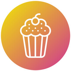 Cup cake Vector Icon Design Illustration