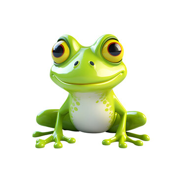 Artistic Style Cartoon Frog Painting Drawing No Background Perfect for Print On Demand Merchandise